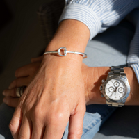 Silver stirrup bangle - fetlox