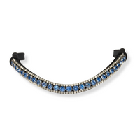 Sapphire Clip-On Browband Brown Leather - fetlox