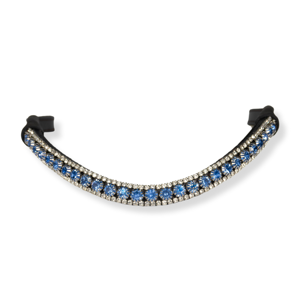 Sapphire Clip-On Browband Brown Leather - fetlox