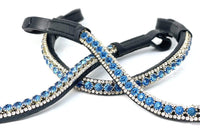 Clip On Browband - Sapphire Sparkler - fetlox