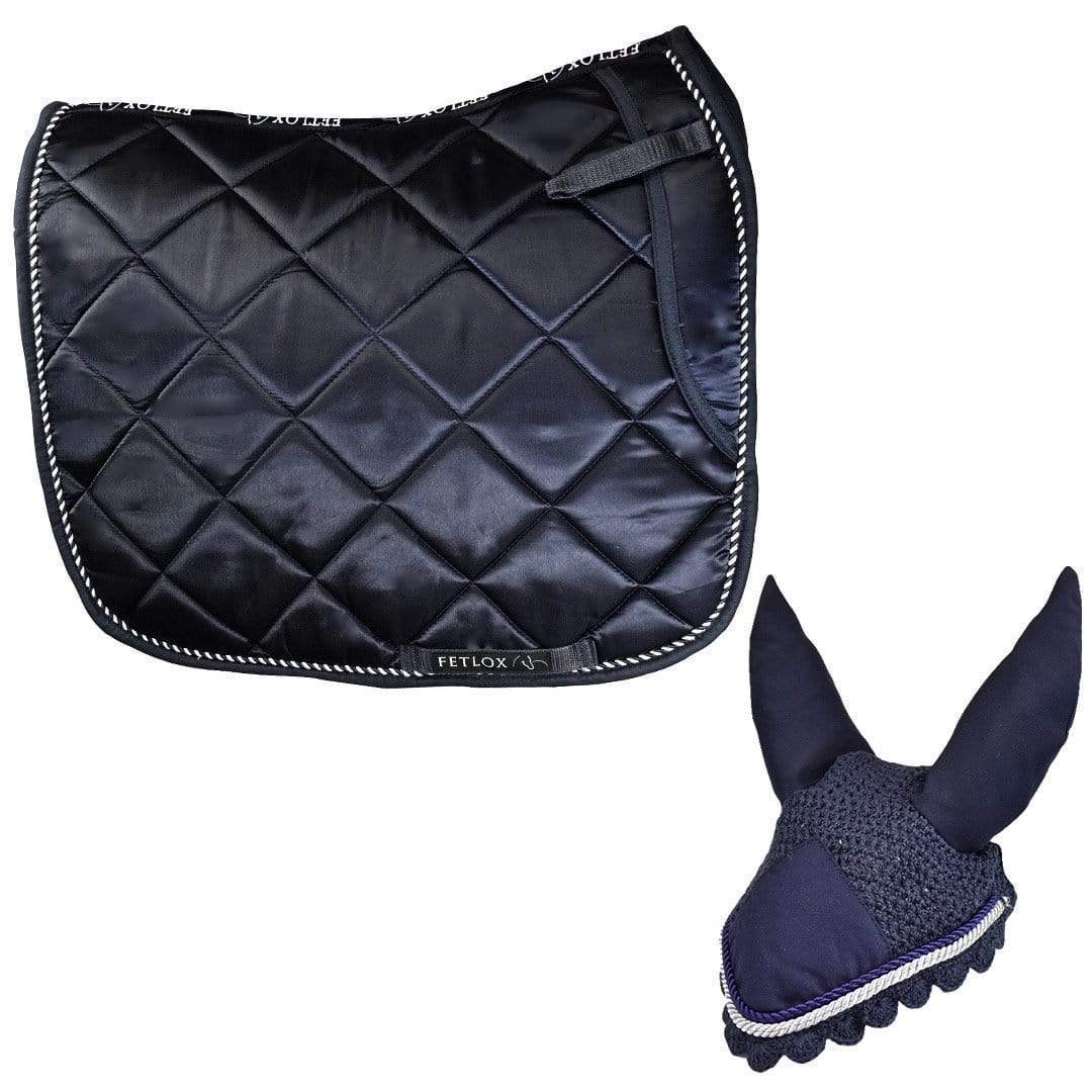 Fetlox Navy Lux Dressage Pad Set - fetlox