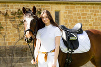 Fetlox White Lux Dressage Pad Set - fetlox