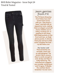 British Riding  Rider Magazine - Denim Breeches Tried & Tested  - Fetlox