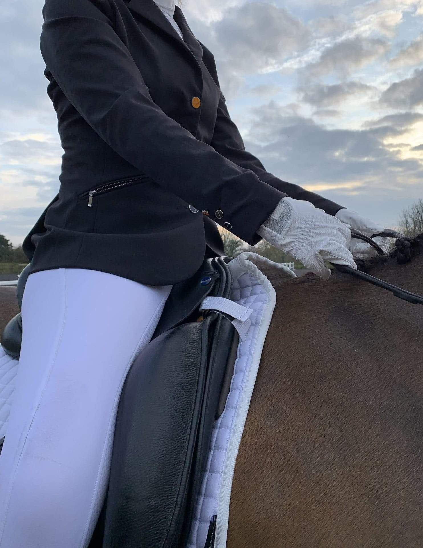 Fetlox Sparkly Riding Gloves in White - fetlox