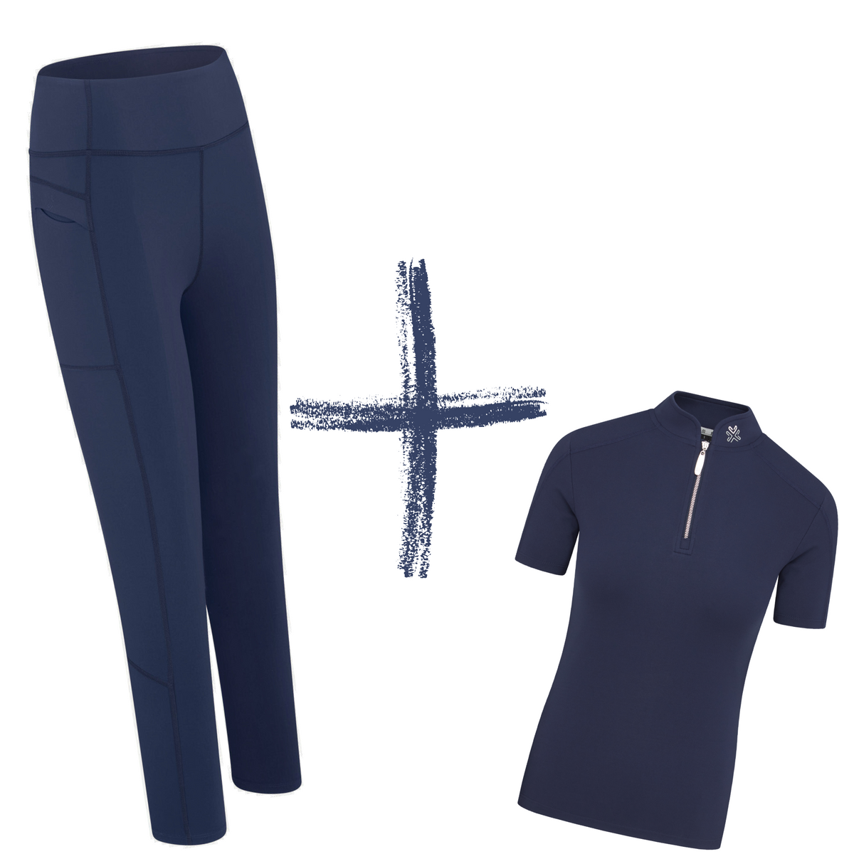 Navy Leggings and short sleeve base layer - fetlox 