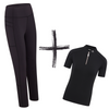 Black leggings and short sleeve base layer set - fetlox 