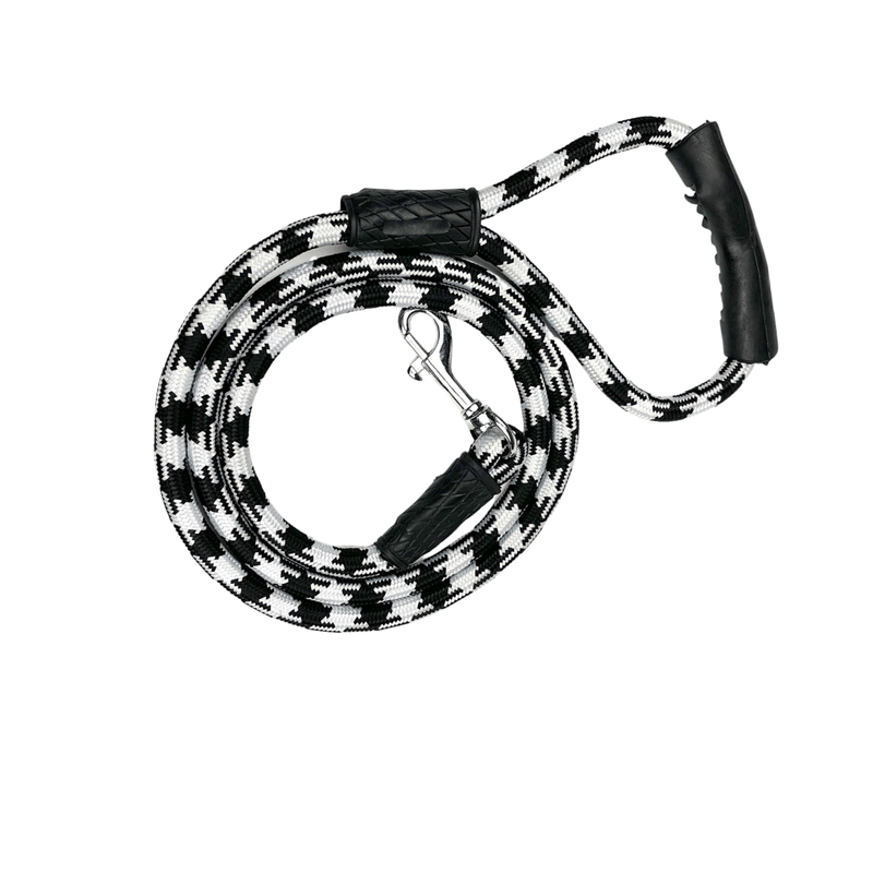 Braided Dog Lead - Grey/Black - fetlox