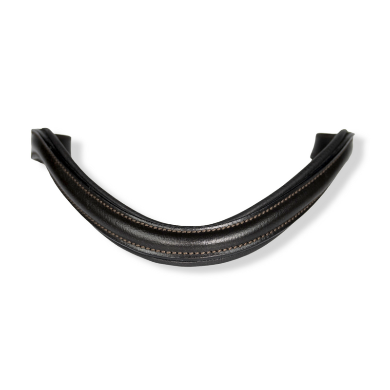 Plain brown leather clip-on browband - fetlox 