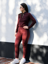 burgundy power leggings set - fetlox 