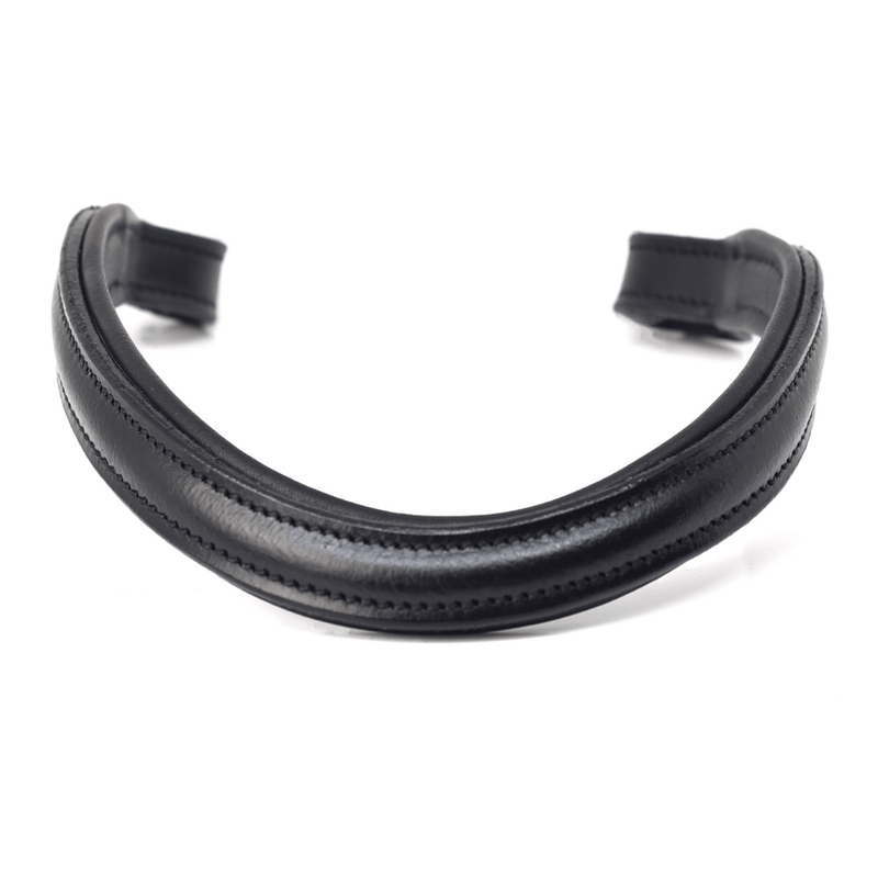Clip On Browband - Black Leather - fetlox