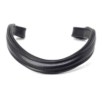 Clip On Browband - Black Leather - fetlox