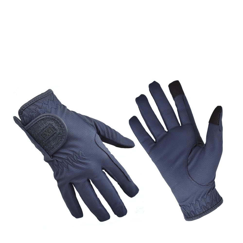Fetlox Sparkly Riding Gloves in Dark Blue - fetlox