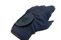 Fetlox Sparkly Riding Gloves in Dark Blue - fetlox