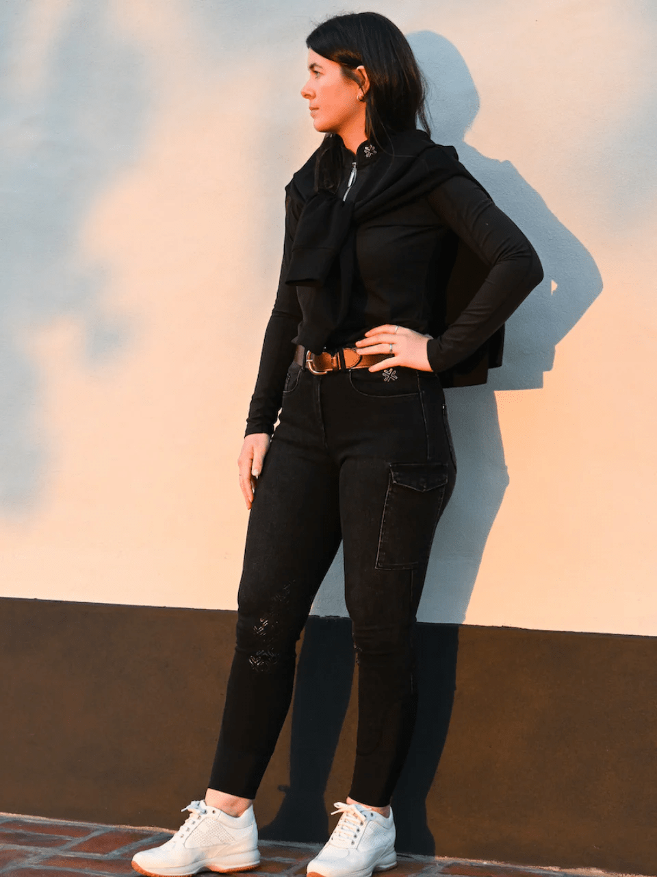 Ladies Denim Breeches - Black - Fetlox 