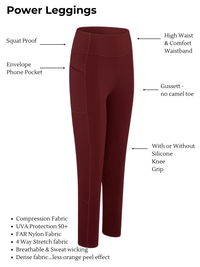 FX Power Leggings - Burgundy - fetlox