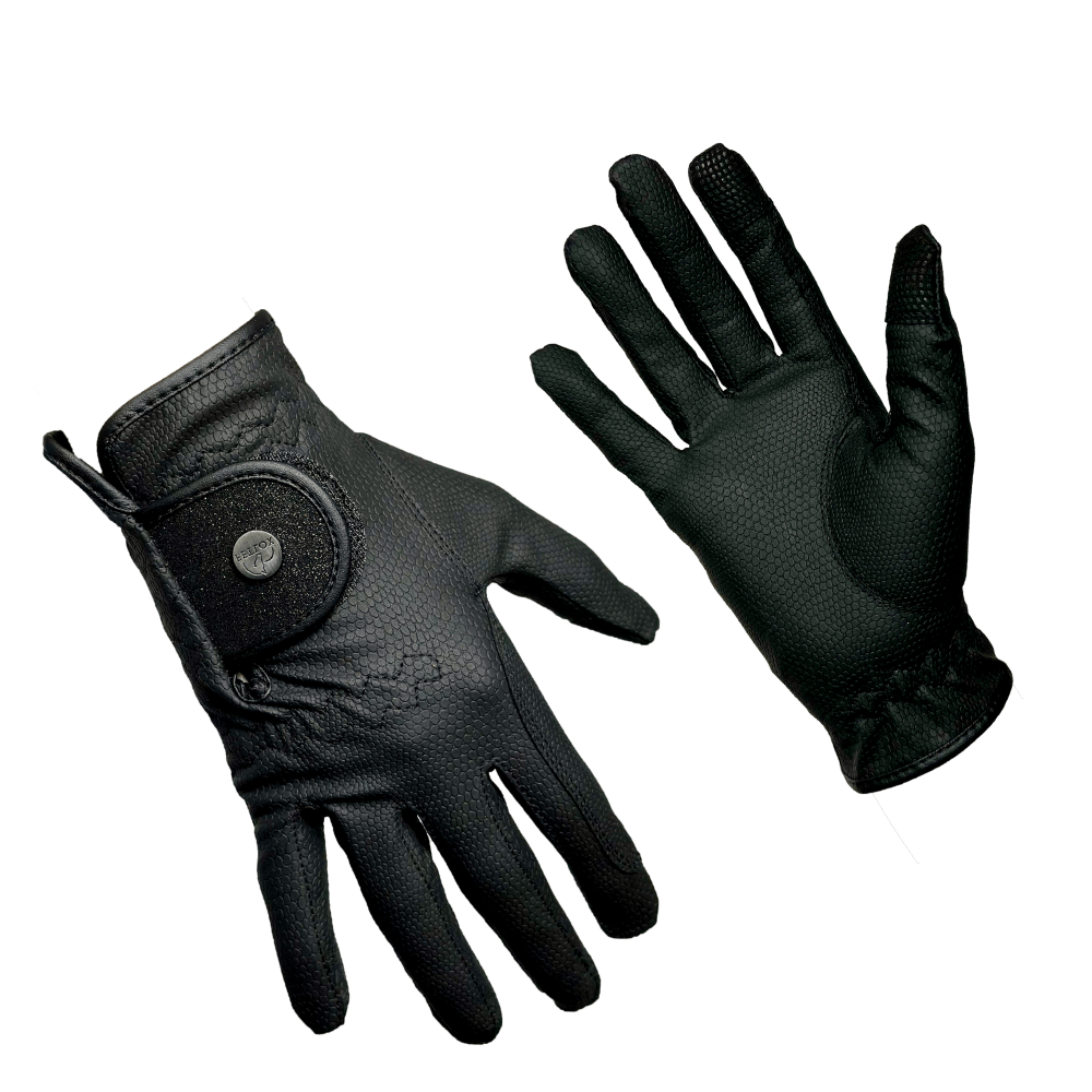 FX Pro Sparkly Riding Gloves - Black - fetlox