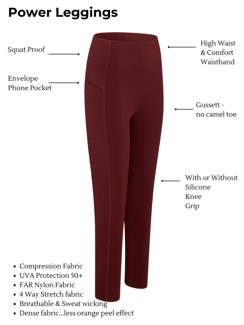 burgundy power leggings - fetlox 